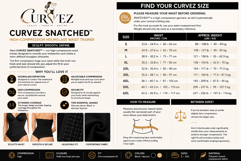 CURVEZ SNATCHED™ High-Compression Hourglass Waist Trainer
